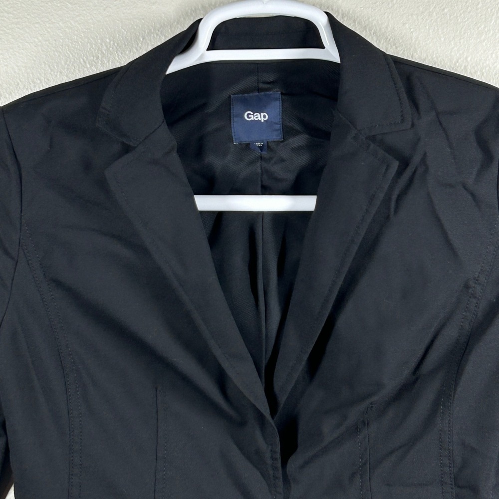 Gap Womens Black Single Button Tailored Blazer Jacket Size 2 498942-00